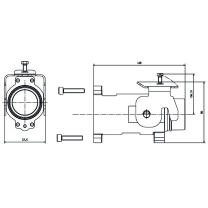 2568600000 - IP68 Rated Black Bulkhead Housing with Powder-Coat Finish
