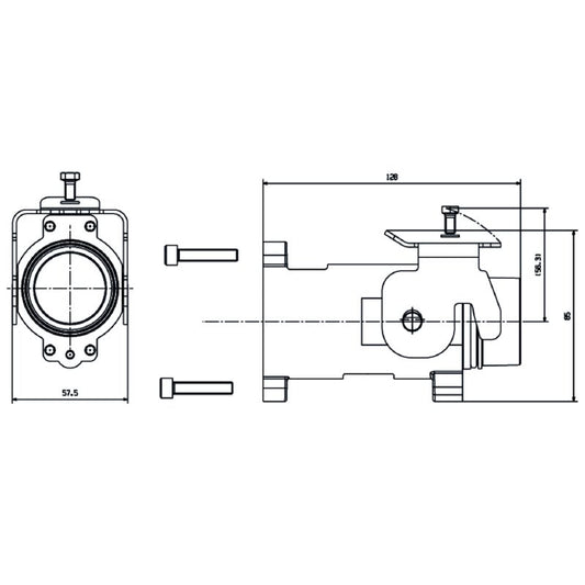 2568600000 - IP68 Rated Black Bulkhead Housing with Powder-Coat Finish