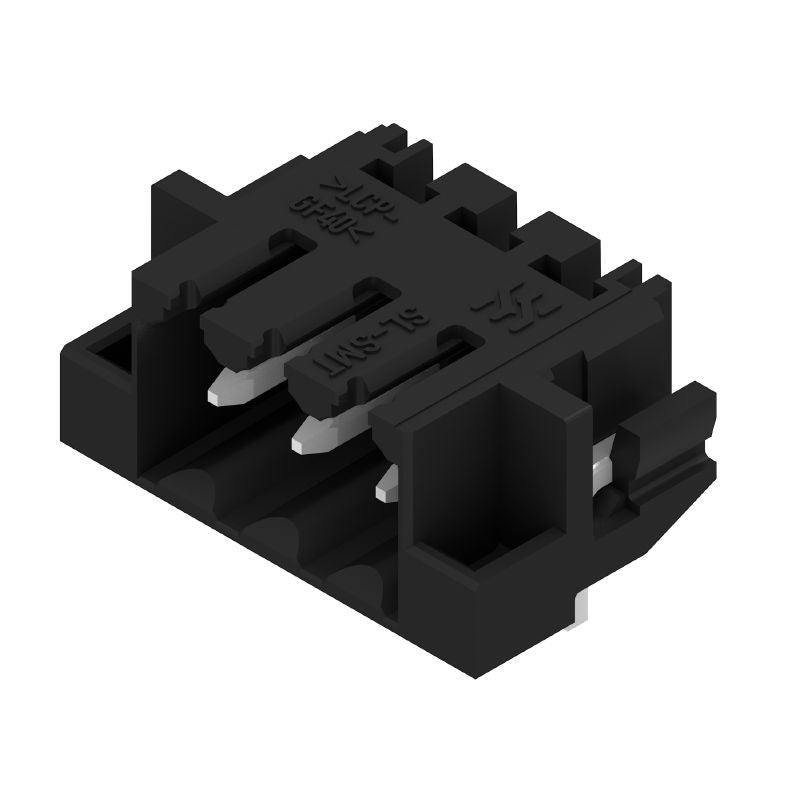 2443310000 - 3-Pole Black PCB Connector with 1.5mm Pins, 90° Angle  (Pack of 385)