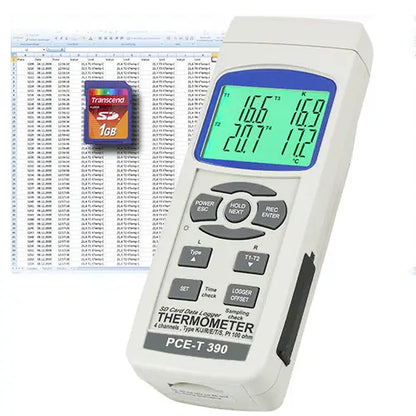 PCE-T390 - Digital 4-Channel Thermometer with SD Card Data Logging