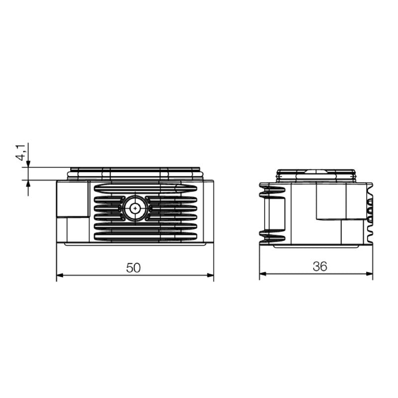1081470000 - Robust IP68 Diecast Aluminium Enclosure, 50mm Depth, Bulkhead Design