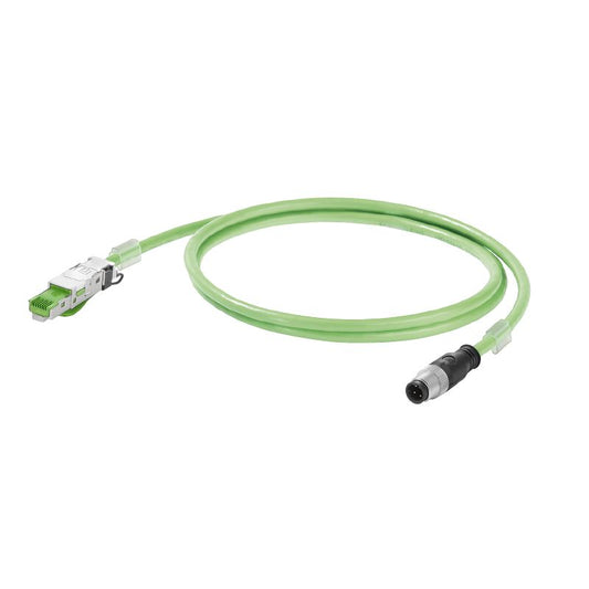 1102200020 - 2m M12 D-Code & RJ45 System Cable, PVC Sheathed