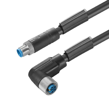 2455270300 - 3m M12 Power Cable with 90° Connector, Halogen-Free Sheath