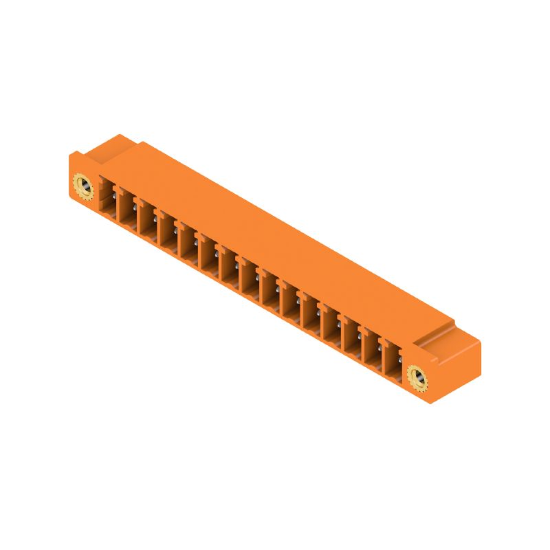 1942580000 - 15-Pole Orange PCB Male Header Connector, 90° Elbow, 3.2mm Pins  (Pack of 24)
