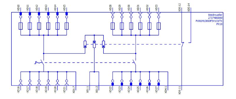 2737480000 - 1000V Photovoltaic Combiner Box with 6 Inputs and Outputs