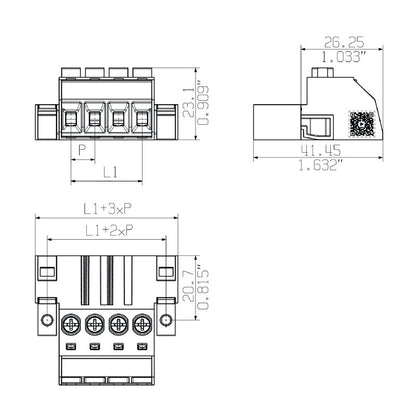 1932020000 - 7.62mm PCB Plug-In Connector, 8 Pole, 180° Angle  (Pack of 50)