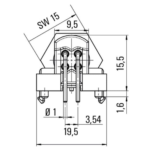 1393470000 - Cat.5 PCB Connector, IP65 Rated, Solder Type  (Pack of 10)