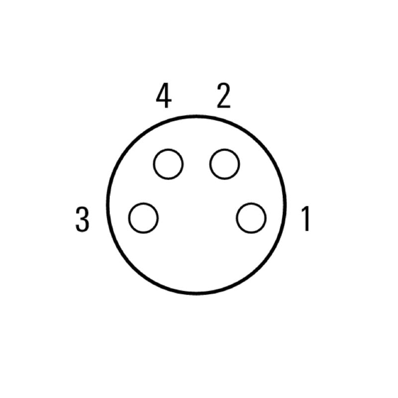 1160930010 - 0.1m M8 Connection Cable, 4-Pole, Shielded PUR Design