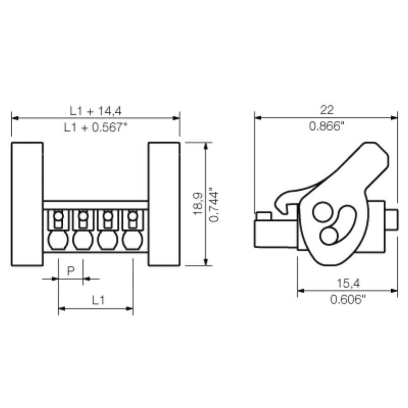 2012600000 - 3.81mm Pitch 4-Pole Female PCB Connector with PUSH IN Mechanism  (Pack of 50)