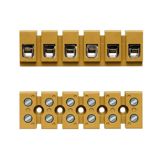 7906260000 - Medium Yellow Terminal Strip, 12 Connections, 6 mm² Capacity  (Pack of 20)