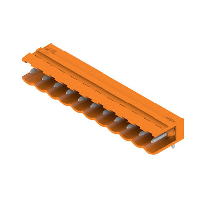 1571220000 - 11-Pole 5.00mm Male Header Connector, 90° Angle, Tinned Orange  (Pack of 50)