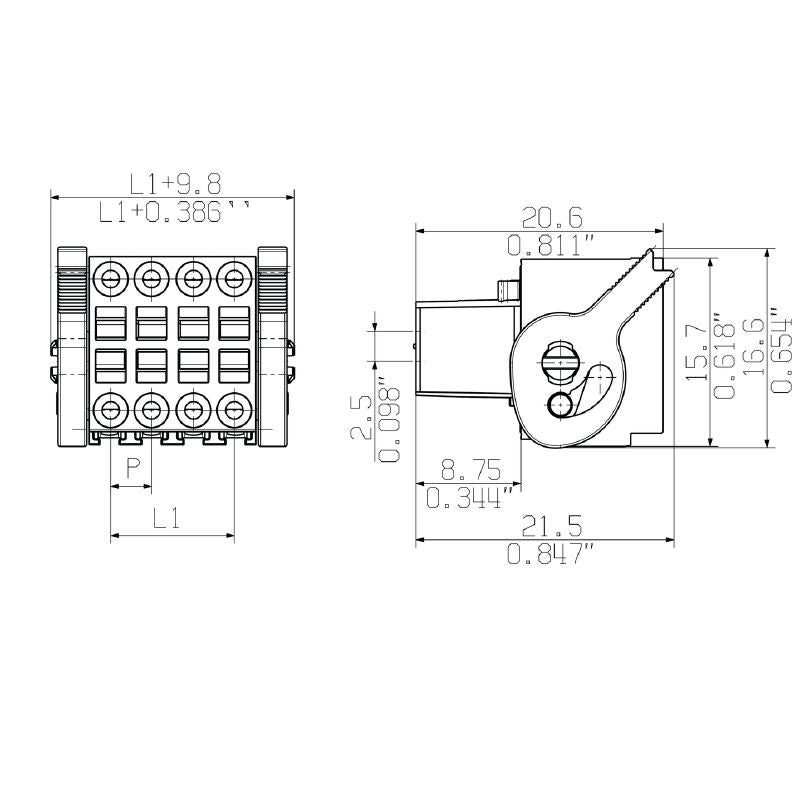 1266330000 - 3.50mm 10-Pole Female Connector with 180° Angle  (Pack of 72)