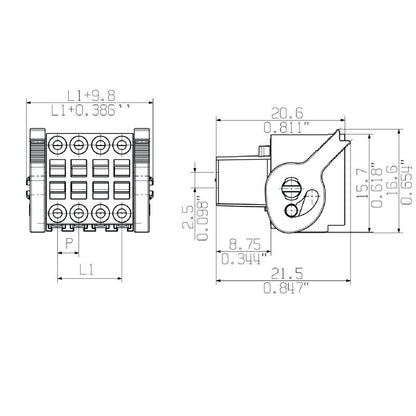 1266330000 - 3.50mm 10-Pole Female Connector with 180° Angle  (Pack of 72)