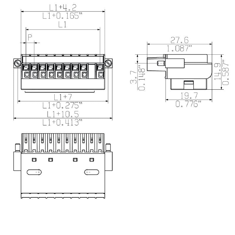 2471390000 - 3.50mm Female Plug-in Connector with PUSH IN Mechanism  (Pack of 20)