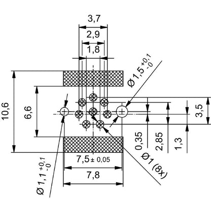 2422710000 - M8 8-Pole Connector with M10 Thread, RoHS Compliant  (Pack of 25)