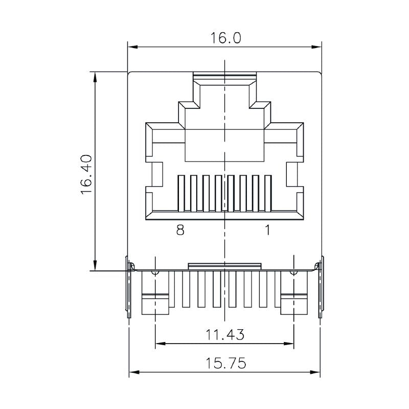1433910000 - Cat. 6 8-Pole Modular Jack PCB Connector 90° THT  (Pack of 160)