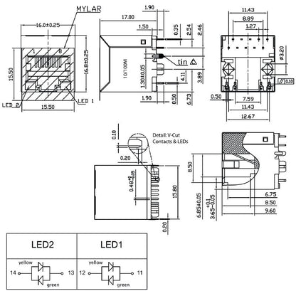2562150000 - OMNIMATE 8-Pole RJ45M Connector for PCB, 10/100 MBit/s  (Pack of 200)