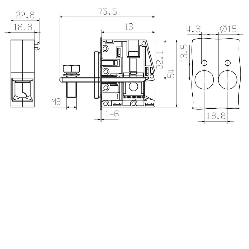 2428290000 - 50mm² Feed-Through Terminal, RoHS Compliant, Direct Mounting  (Pack of 10)