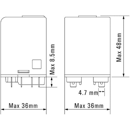 1220070000 - 110V DC Relay with 1 NO & 1 NC Contact  (Pack of 10)