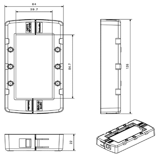 2891520000 - IP66 Black Cable Entry Unit, 64mm x 126mm Dimensions