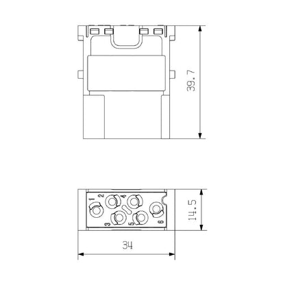 1429360000 - 6-Pole Signal Module, 500V, 16A with Crimp Connection
