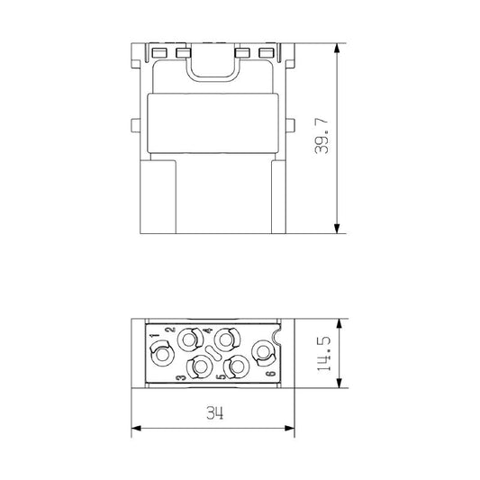1429360000 - 6-Pole Signal Module, 500V, 16A with Crimp Connection