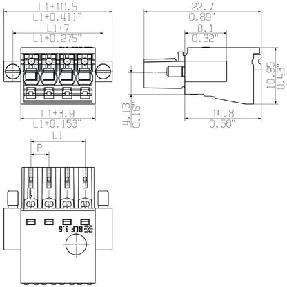 2537940000 - 4-Pole PCB Plug Connector, 180° Angle, Push-In Mechanism  (Pack of 84)