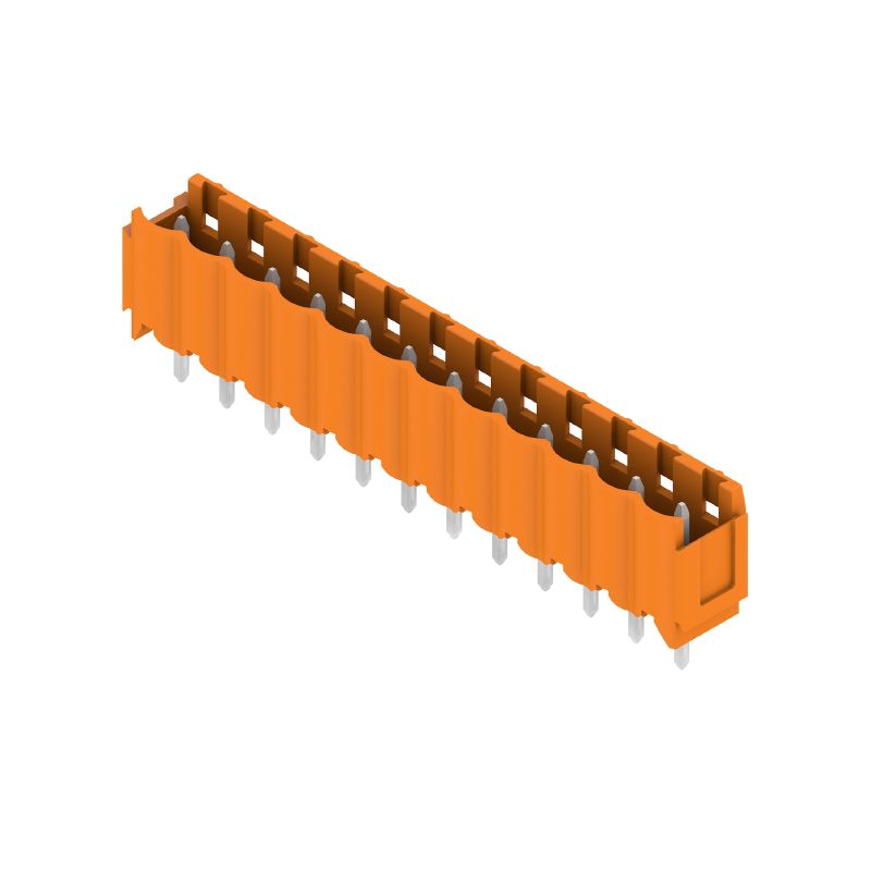 1582110000 - 12-Pole 5mm PCB Connector with Dovetails, Tinned Orange Finish  (Pack of 50)