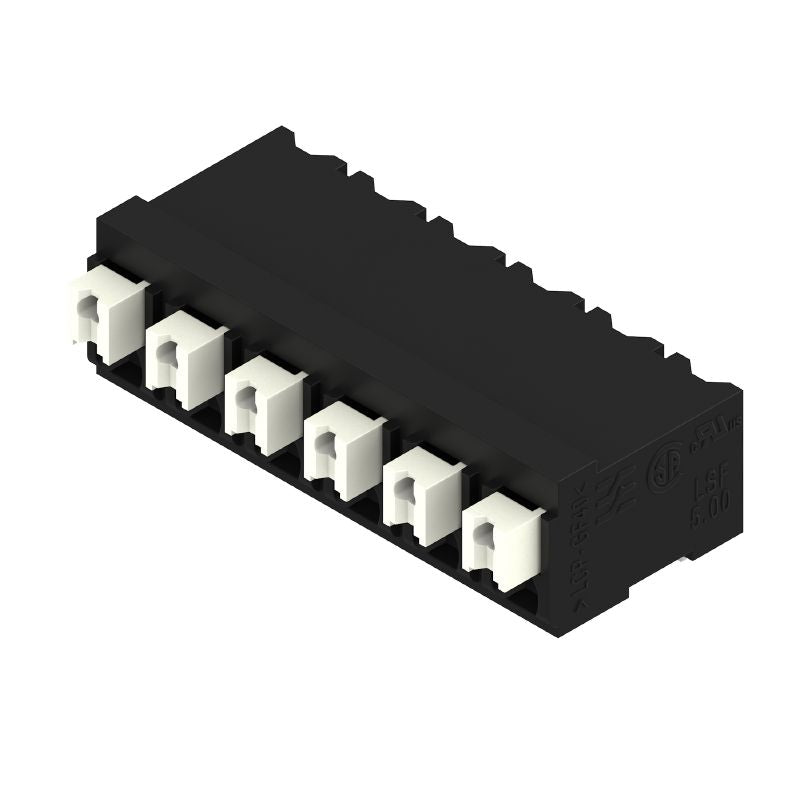 1869640000 - 5mm Black PCB Terminal, 6 Pole, 90° Push-in Configuration  (Pack of 18)