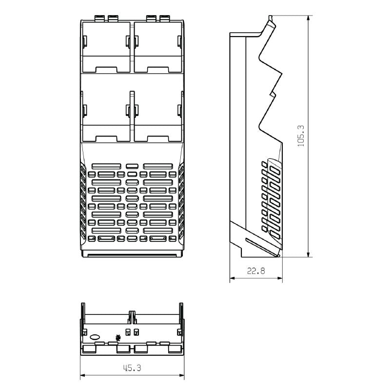 1327990000 - Traffic Yellow Housing Component, 45mm Wide, IP20 Rating  (Pack of 6)