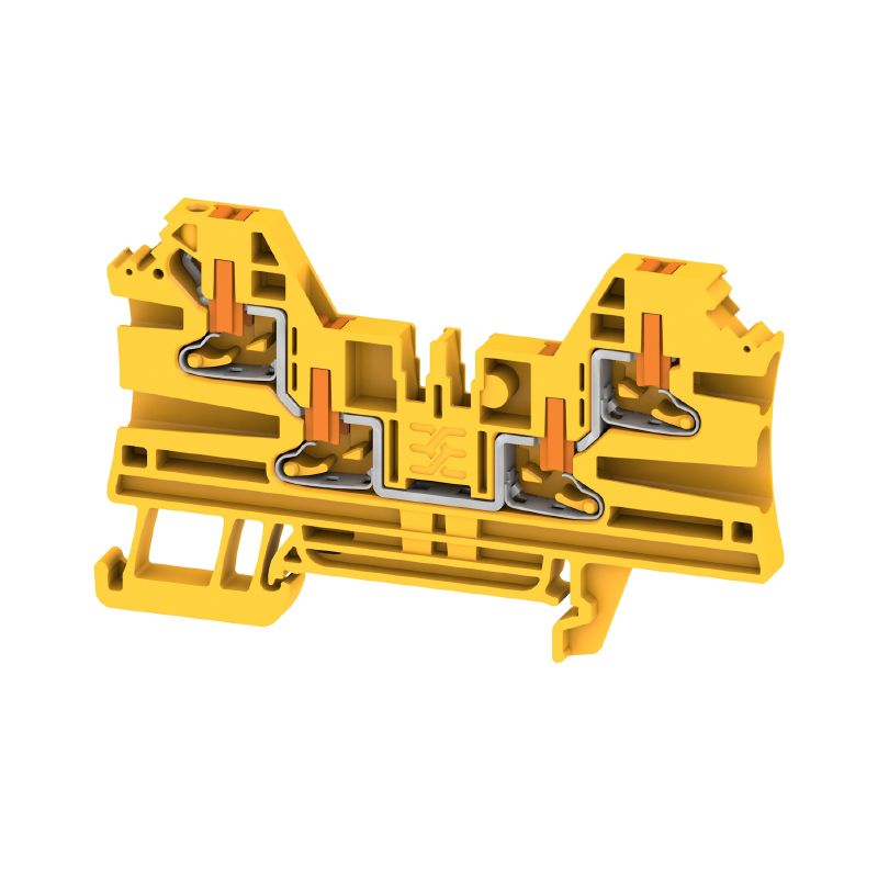 2847550000 - Yellow Feed-Through Terminal Block 2.5mm², 24A, 4 Connections  (Pack of 50)