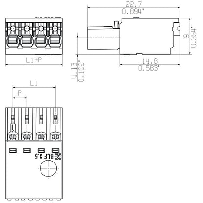 2459330000 - 3.50mm 7-Pole Push-In PCB Connector with 180° Angle  (Pack of 72)