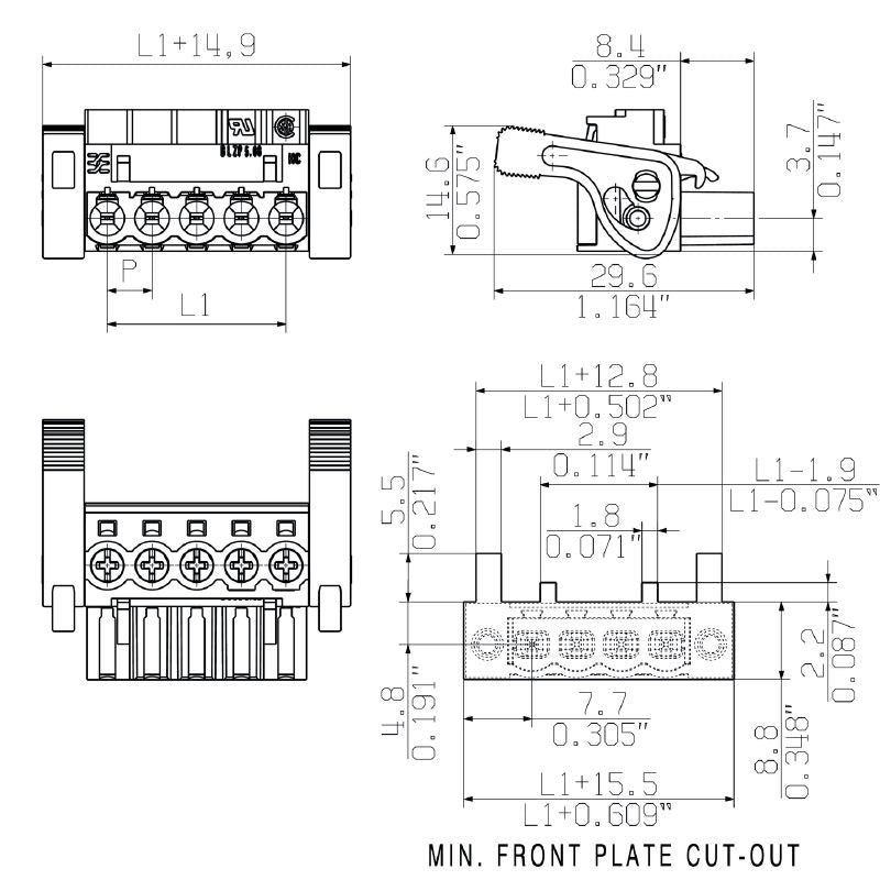 1945070000 - 5.08mm Three-Pole Female PCB Connector with Clamping Yoke  (Pack of 72)