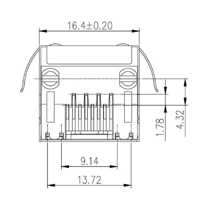 2562880000 - Cat. 5 Modular Jack with 12 Poles and 90° THT Connection  (Pack of 140)