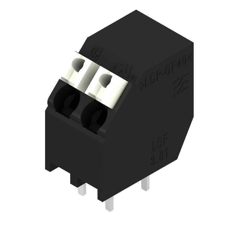 1888320000 - 3.81mm Black PCB Terminal, 2 Poles, 135° Solder Pin  (Pack of 175)