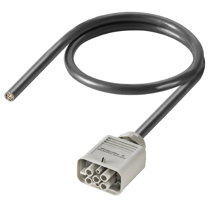 2712410200 - 2m Heavy Duty 6-Pole Connector, Non-Shielded, RoHS Certified
