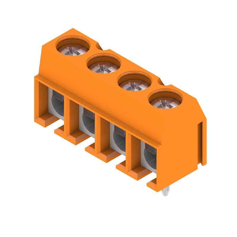 1234650000 - 5mm PCB Terminal Block with 4 Poles & Orange Clamp  (Pack of 100)