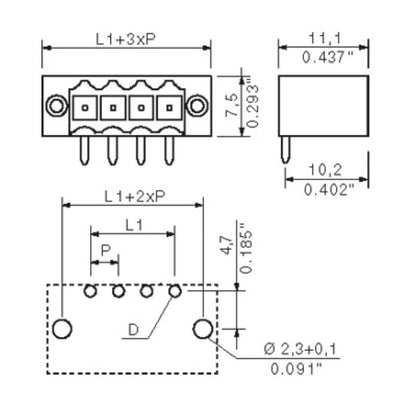 1842260000 - 3.50mm 20-Pole Male Header Connector with Flange  (Pack of 24)
