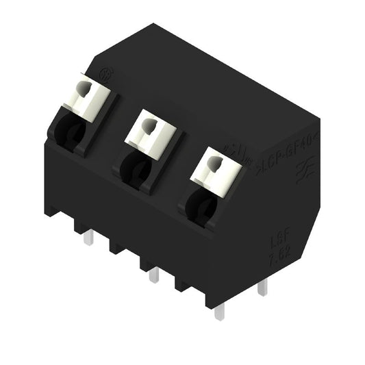 1887170000 - 3-Pole 7.62mm Black PUSH IN Terminal with 135° Angle  (Pack of 190)