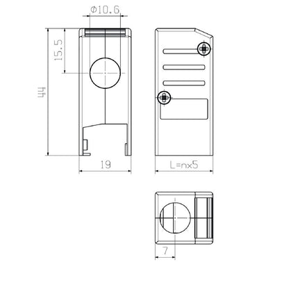 2507120000 - 10-Pole Black Plug-in Connector, 48x19x50mm  (Pack of 10)