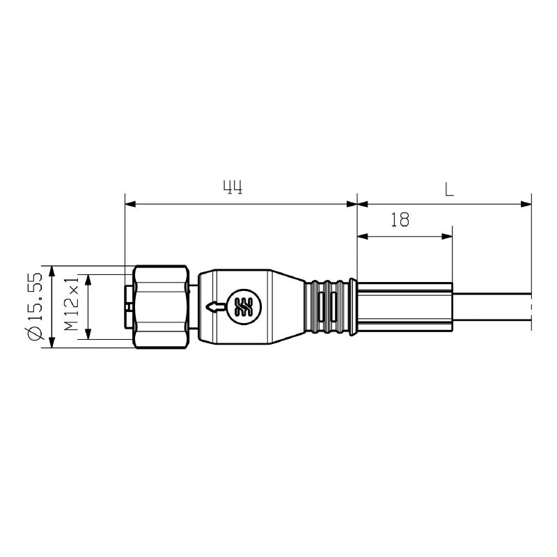 9457952500 - 25m Non-Shielded 4-Pole Sensor/Actuator Line, PUR Sheath