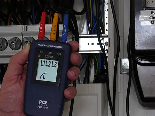 PCE-PI1 - Phase Rotation Meter with Large LCD & CAT III 600V Safety