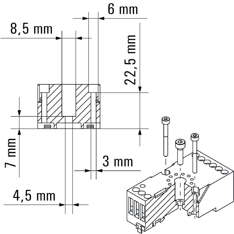 1132820000 - 3-Contact Relay Socket, 12A, RoHS & UL Certified  (Pack of 10)