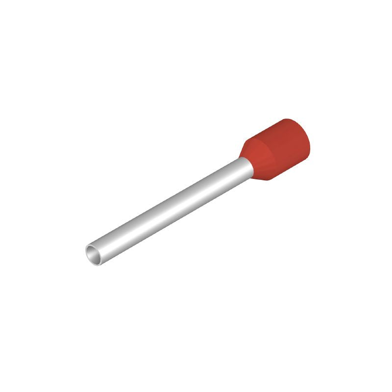 0565600000 - 24mm Red Wire Ferrule with Plastic Collar for 1.5mm² Conductors  (Pack of 500)