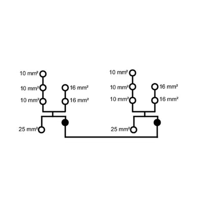 2725390000 - Black Distributor Terminal, 12 Connections, 164A Rated