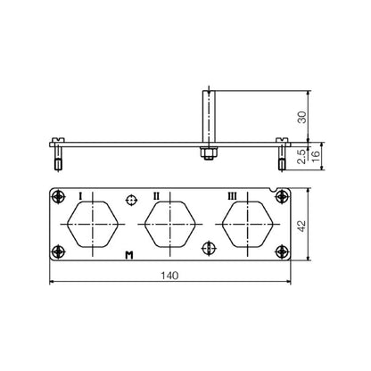 1103750000 - Durable 3-Pole Stainless Steel Connector, Size 8