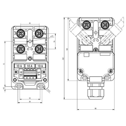 1989340000 - M12 Connector Hood with LED Indicator, 10-48V