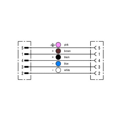 2455320300 - 3m M12 5-Pole PUR Connecting Line for Sensor Applications
