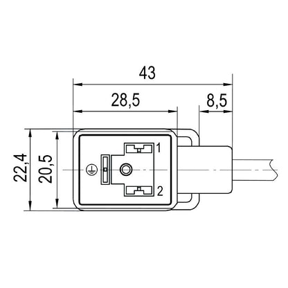 1525721000 - 10m Black PUR Valve Cable, 10mm Diameter, DIN Design B