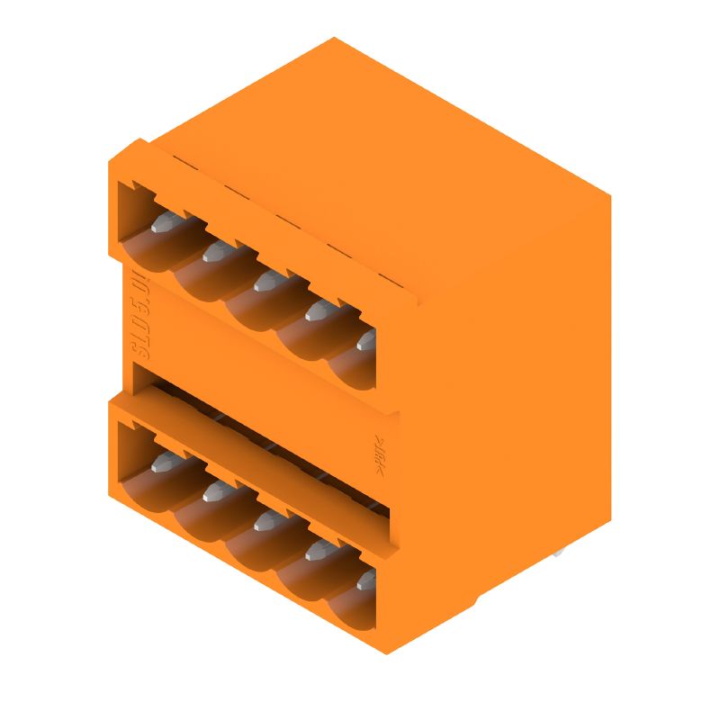 1614380000 - 5mm Male PCB Connector, 10 Poles, 3.2mm Pins, Orange  (Pack of 50)